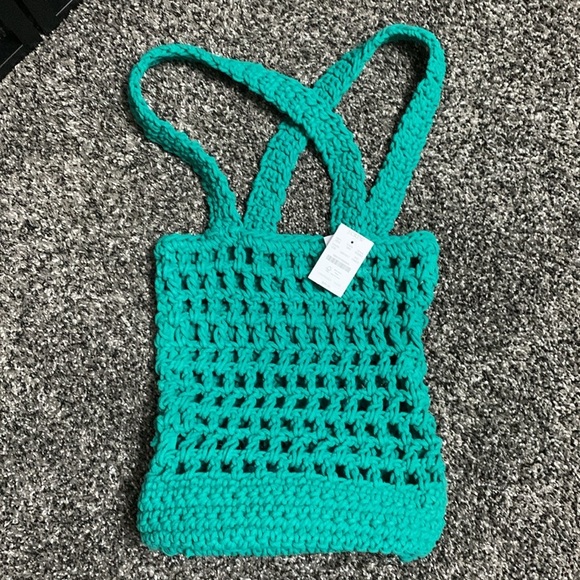 J.Crew Green Crochet Bag NWT - Picture 4 of 9